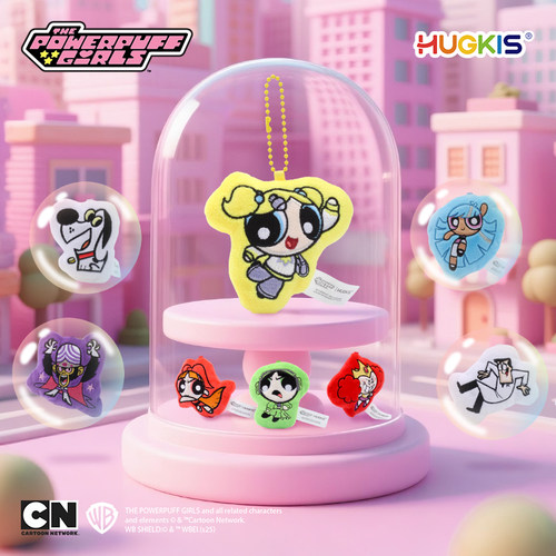HUGKIS×飞天小女警毛绒盲袋公仔磁吸冰箱贴挂件盲盒可爱玩偶礼物 - 图0