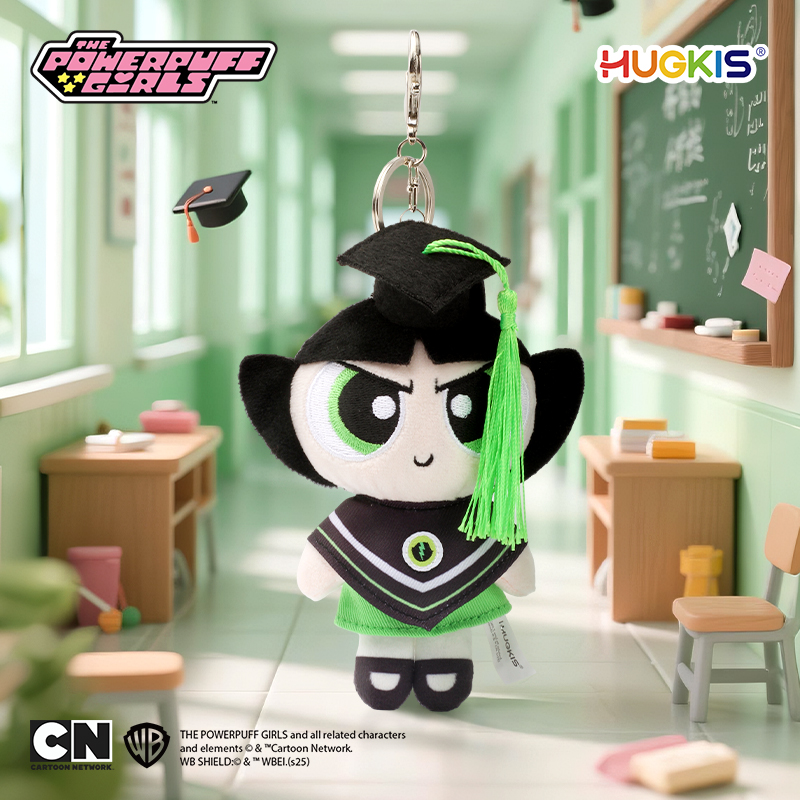 HUGKIS飞天小女警毕业季毛绒挂件学士服玩偶公仔送同学朋友礼物 - 图2