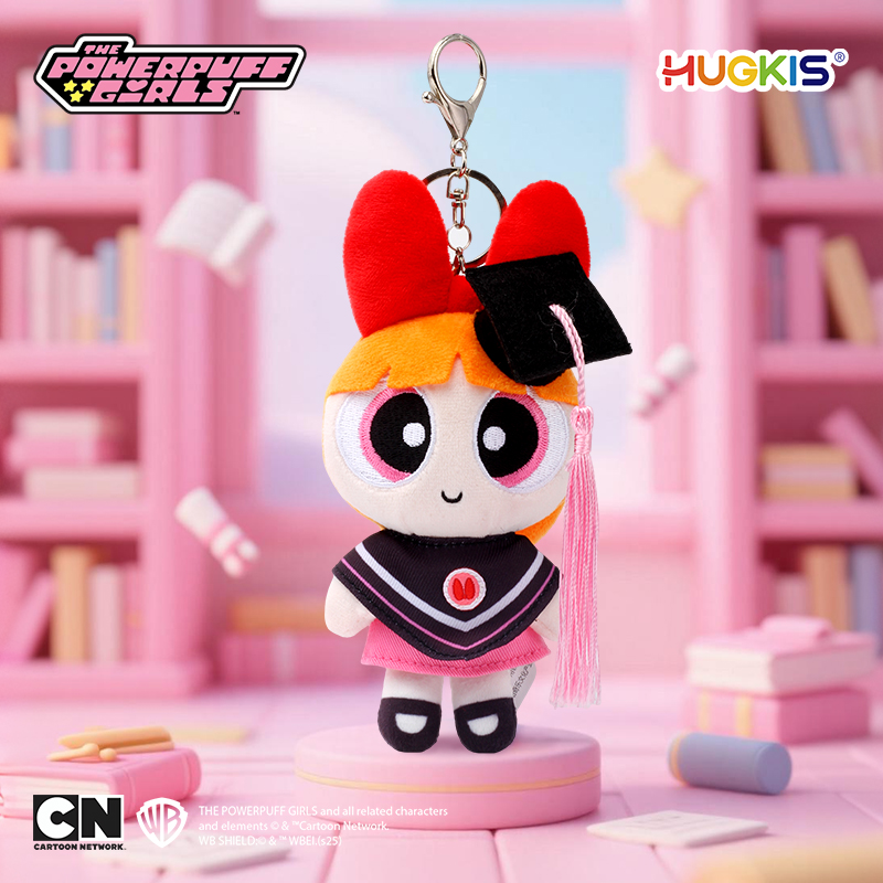 HUGKIS飞天小女警毕业季毛绒挂件学士服玩偶公仔送同学朋友礼物 - 图0