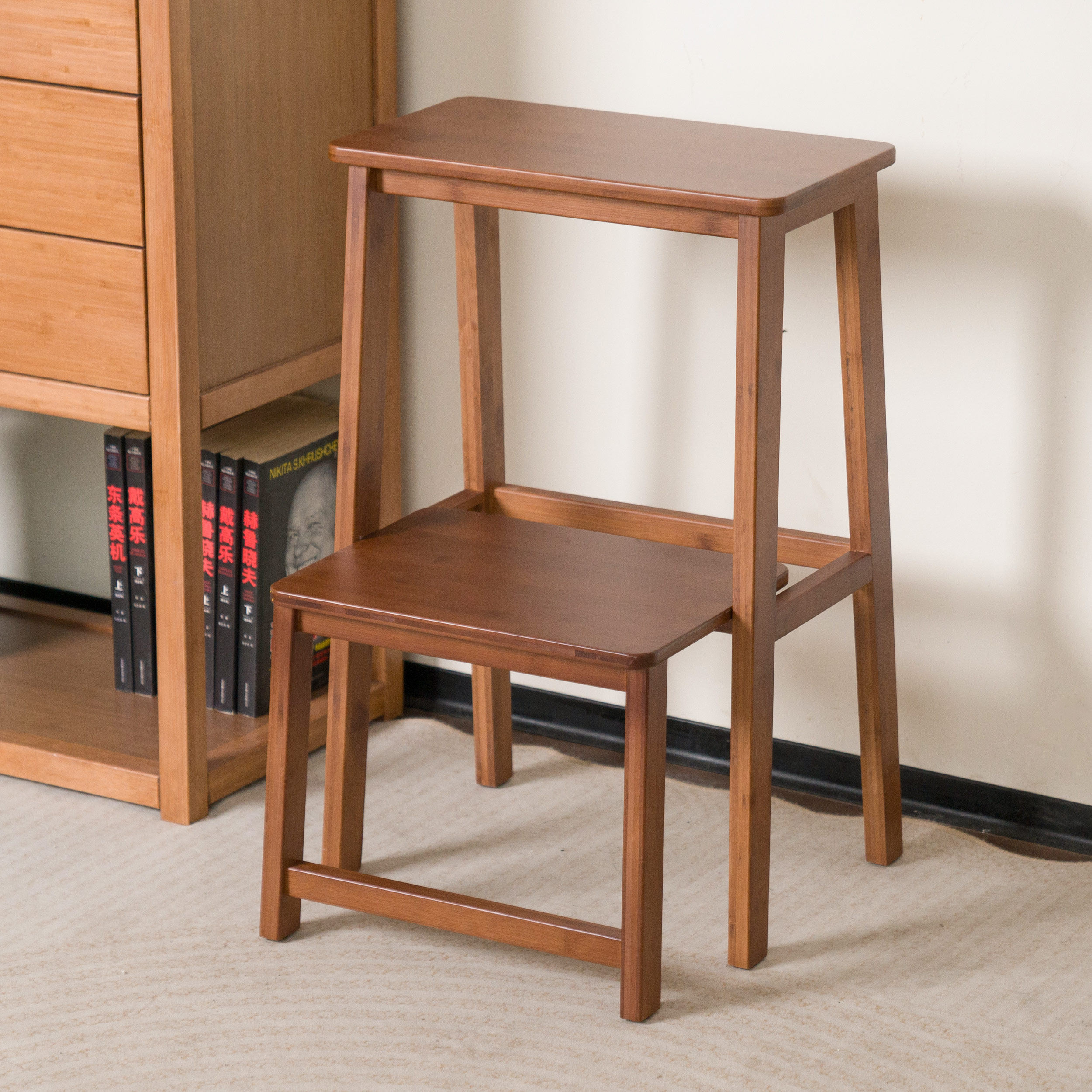 介璞现代家用稳步梯凳台阶加厚餐桌椅两用室内登高楼梯楠竹小梯子,淘宝优惠券,粉丝福利购,淘宝优惠卷