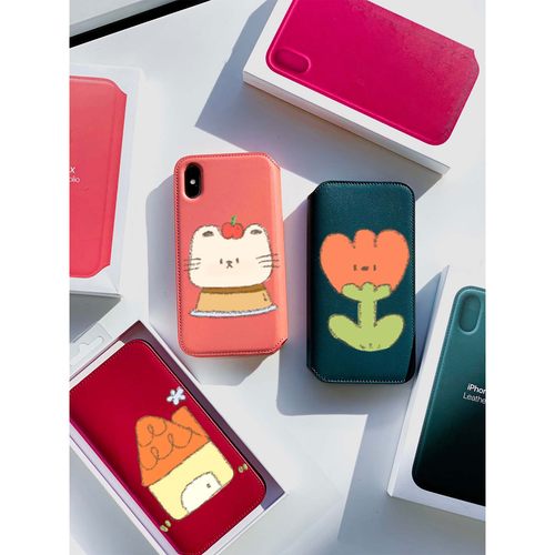 蜡笔风狗狗甜品UV转印贴动漫电动牙刷防水晶标签手机壳头装饰贴纸 - 图0