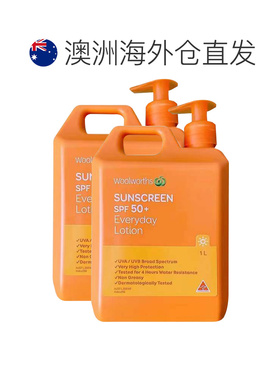 澳大利亚直邮Woolworths防晒霜轻薄不油腻SPF50+防紫外线1L*正品