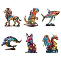 Stained 2D Metal Animals Model Desktop Ornaments Double