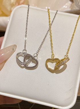 爱心项链新款送女友轻奢小众设计感生日礼物心形锁骨链气质百搭