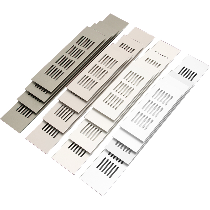 白色鞋橱柜透气网铝合金燃气通风格栅长方形透气孔装饰盖 pet同色-图3