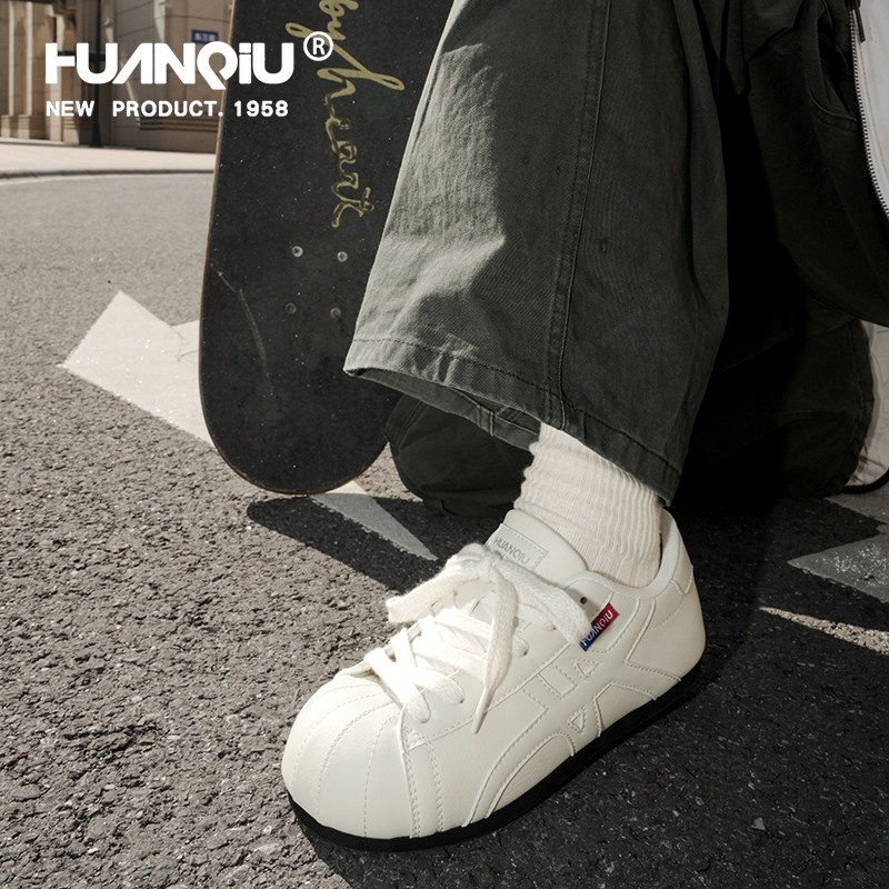 环球小白鞋厚底女鞋2025冬季新款软底防滑德训鞋百搭小众休闲板鞋,淘宝优惠券,粉丝福利购,淘宝优惠卷