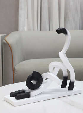 简约创意抽象动物猫咪儿童房摆件