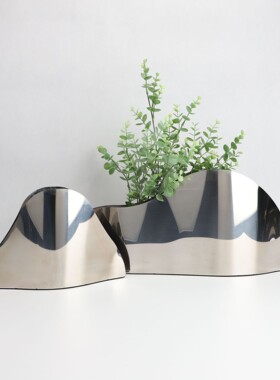 简约轻奢不锈钢酒桶家居酒柜饰品