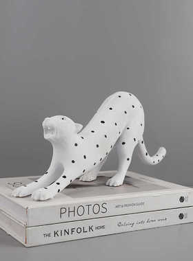 家居动物波点豹子摆件简约现代