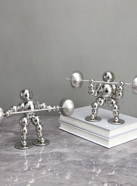 举重人物样板间极简家居装饰摆件