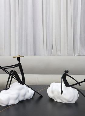 轻奢高级感划船人物艺术装饰摆件