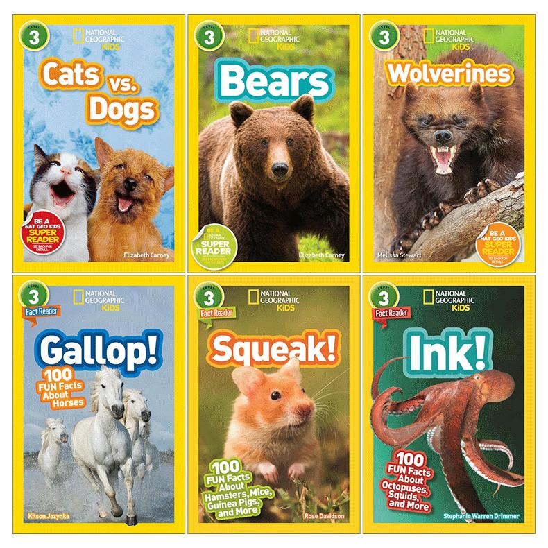 英文原版 National Geographic Kids Readers L3 国家地理第3级动物系列6册 英文版 进口英语原版书籍 - 图0