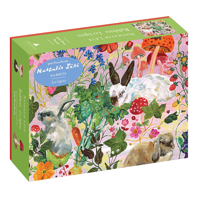 英文原版 Nathalie Lété Rabbits 500-Piece Puzzle 兔子拼图 500片拼图500-Piece Puzzle 英文版 进口英语原版书籍