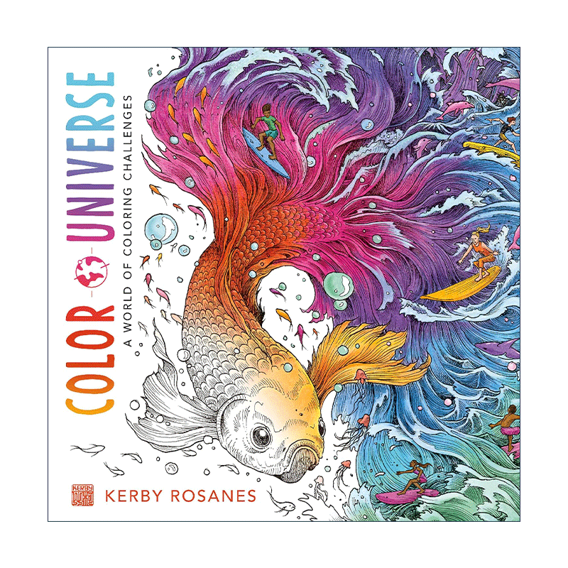 英文原版 Color Universe 色彩宇宙 填色寻物 着色涂色书 绘本 漫画 艺术 Kerby Rosanes 英文版 进口英语原版书籍