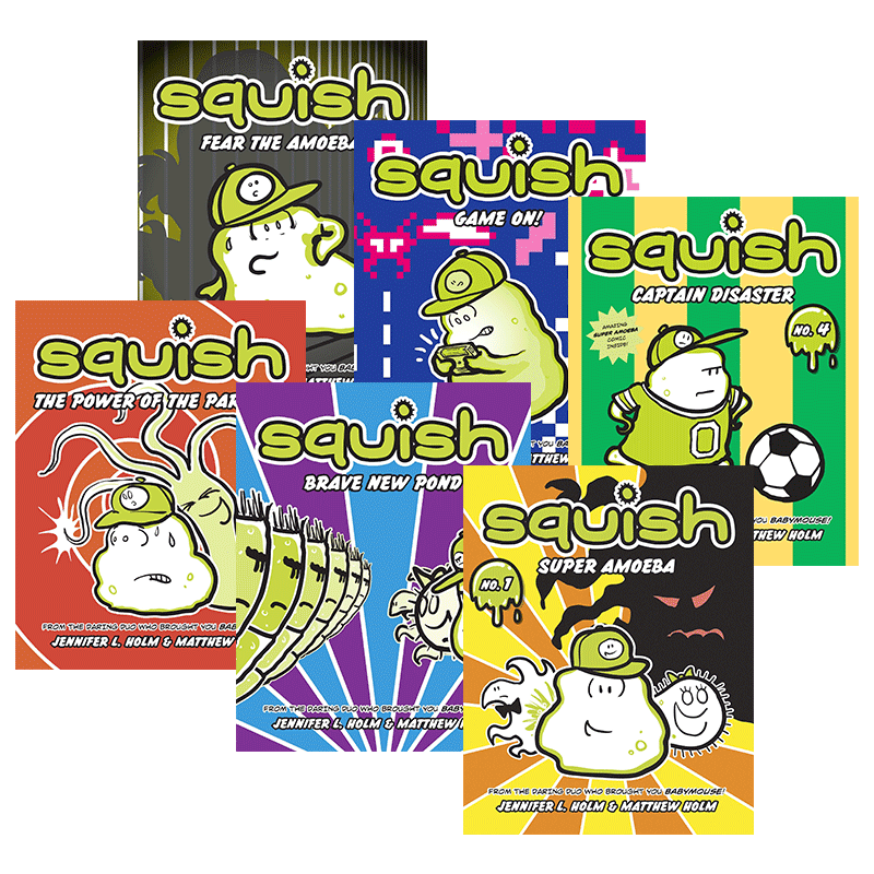 变形虫6册 英文原版 Squish 纽约时报畅销书 Jennifer Holm 英文版儿童漫画桥梁章节书 英语课外阅读 进口原版书籍,淘宝优惠券,粉丝福利购,淘宝优惠卷