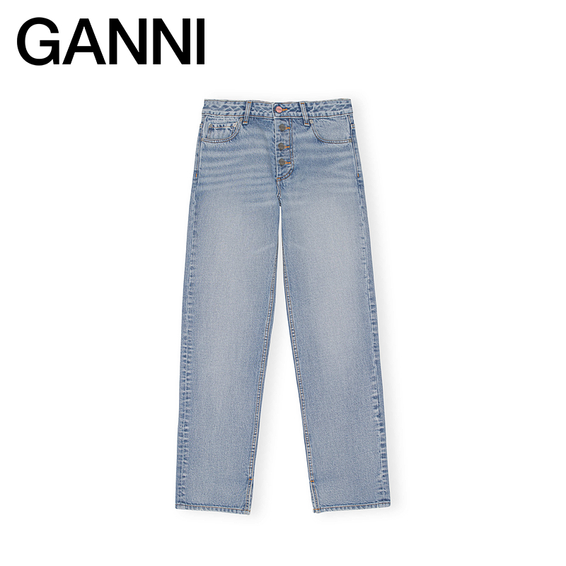 【甄选折扣】GANNI女装 Lovy淡做旧设计直筒牛仔裤 J1150565 - 图2