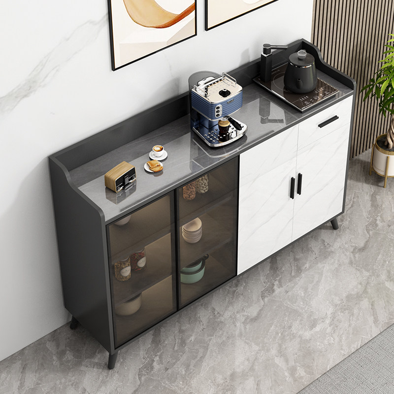 岩板餐边柜现代简约歺厨房收纳吧台 叶氏木语餐边柜