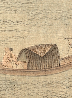 恽寿平恽南田湖山春暖图高清国画山水临摹彩色画稿微喷国画山水