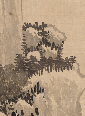 王翚王石谷四王山水画万木奇峰图高清国画山水临摹彩色画稿仿古画