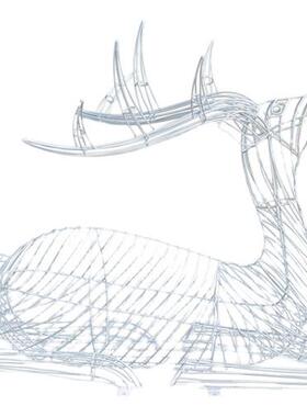 不锈钢编织鹿铁艺镂空梅花鹿摆件小区草坪钢丝鹿雕塑庭院婚庆装饰