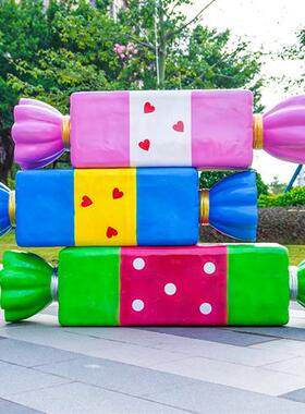 户外网红打卡拍照兔子雕塑商场售楼处云朵彩虹座椅玻璃钢美陈摆件