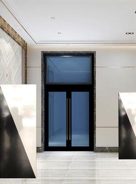 黑白双色大理石柱摆件落地基座酒店会所展示品放置阵示台底座