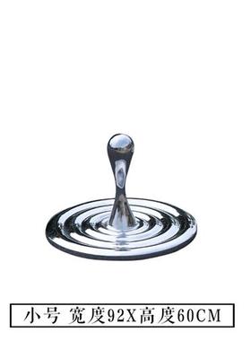 销售室外泳池不锈钢镜面水波纹雕塑金属创意波装饰艺术饰品