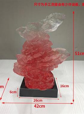 新中式透明树脂雕塑太湖石别墅客厅玄关抽象高档软装工艺饰品摆件