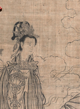 李公麟维摩居士像高清人物白描临
