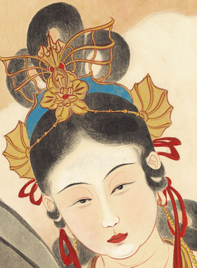 新品近现代张大千天女散花图立轴人物字画高清微喷复制临摹范本