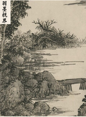 高清仿真清代吴历仿吴镇夏山雨霁