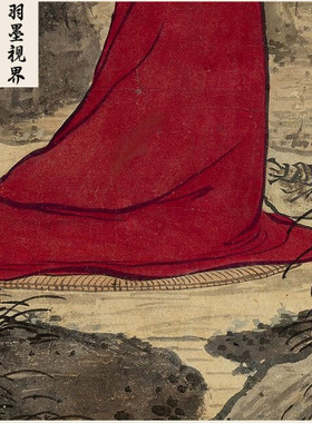 高清复刻明代宋旭达摩面壁图国画