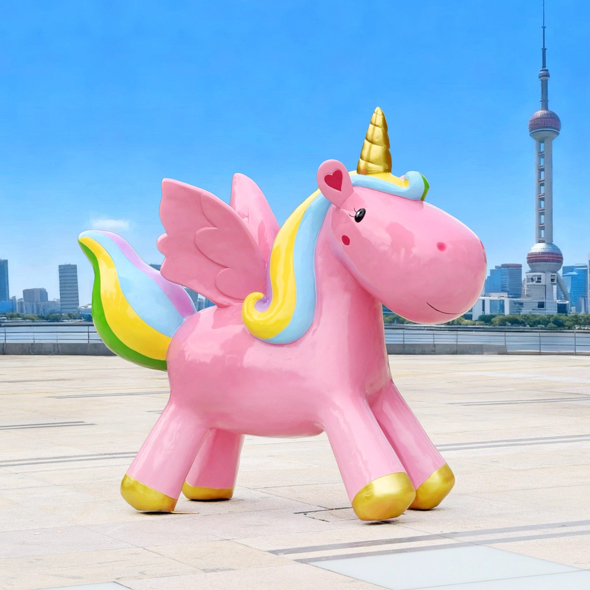 户外仿真飞马雕塑玻璃钢落地摆件商场美陈装饰品网红打卡拍照道具,淘宝优惠券,粉丝福利购,淘宝优惠卷