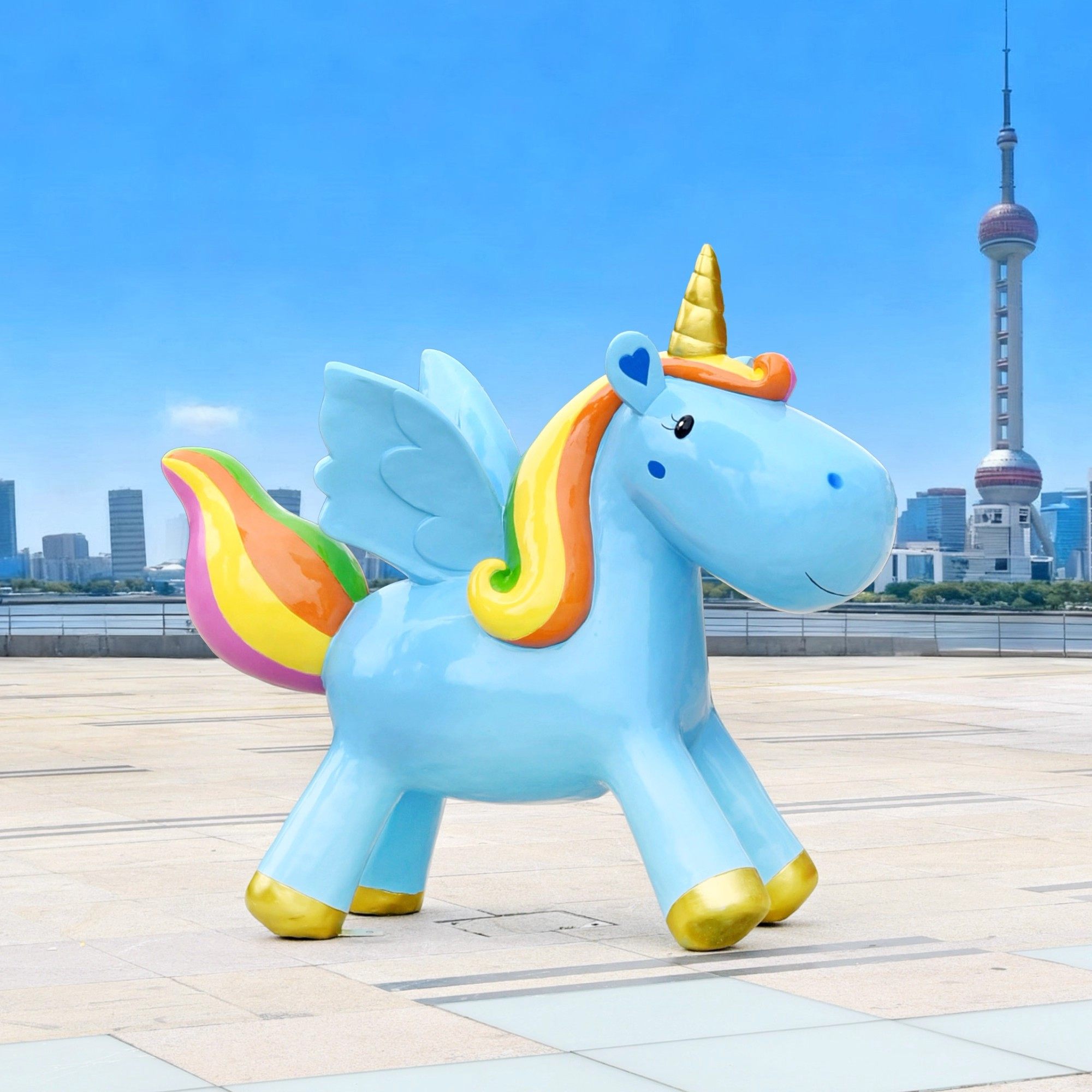 户外仿真飞马雕塑玻璃钢落地摆件商场美陈装饰品网红打卡拍照道具,淘宝优惠券,粉丝福利购,淘宝优惠卷