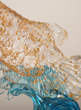 轻奢招财金龙鱼摆件乔迁新居客厅