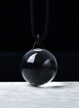 净体天然白水晶吊坠男女转运珠白色透明原石水晶单珠挂件项链