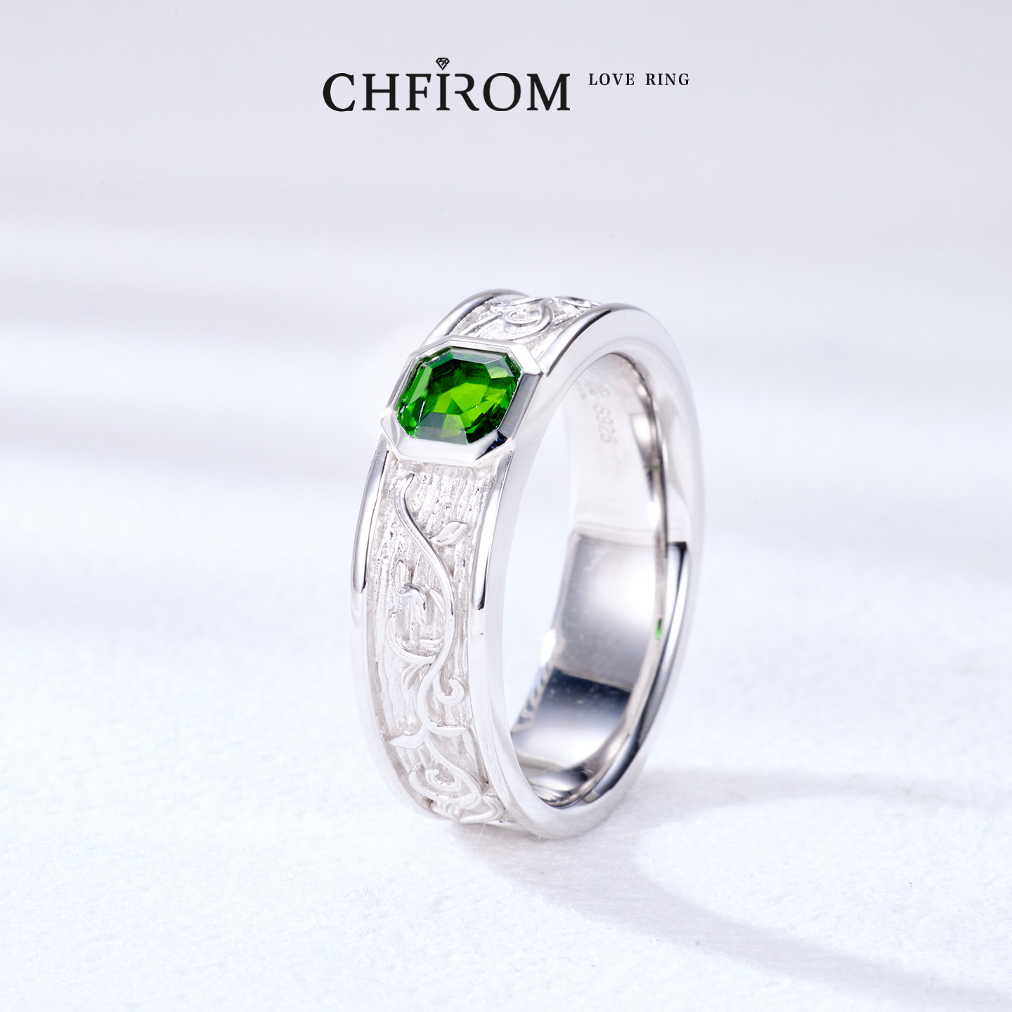 S925纯银长青藤戒指 阿斯切天然透辉石蔓藤宽版闭口指环 原创小众,淘宝优惠券,粉丝福利购,淘宝优惠卷