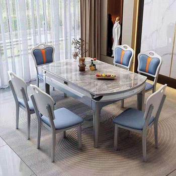 ຕາຕະລາງ dining with drawers drawer-type telescopic folding dining table table dining home dining table dining room slate dining table combination