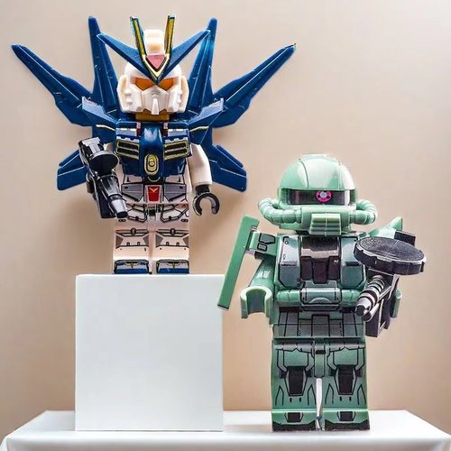 高达小颗粒积木人仔机动战士拼装益智玩具超可动男孩创意摆件 - 图1