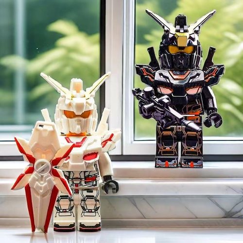 高达小颗粒积木人仔机动战士拼装益智玩具超可动男孩创意摆件 - 图0