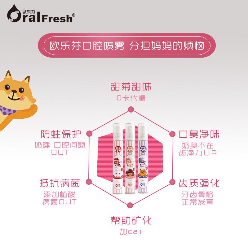 欧乐芬喷雾护齿除口臭婴幼儿喷剂 oralfresh欧乐芬口腔清新剂