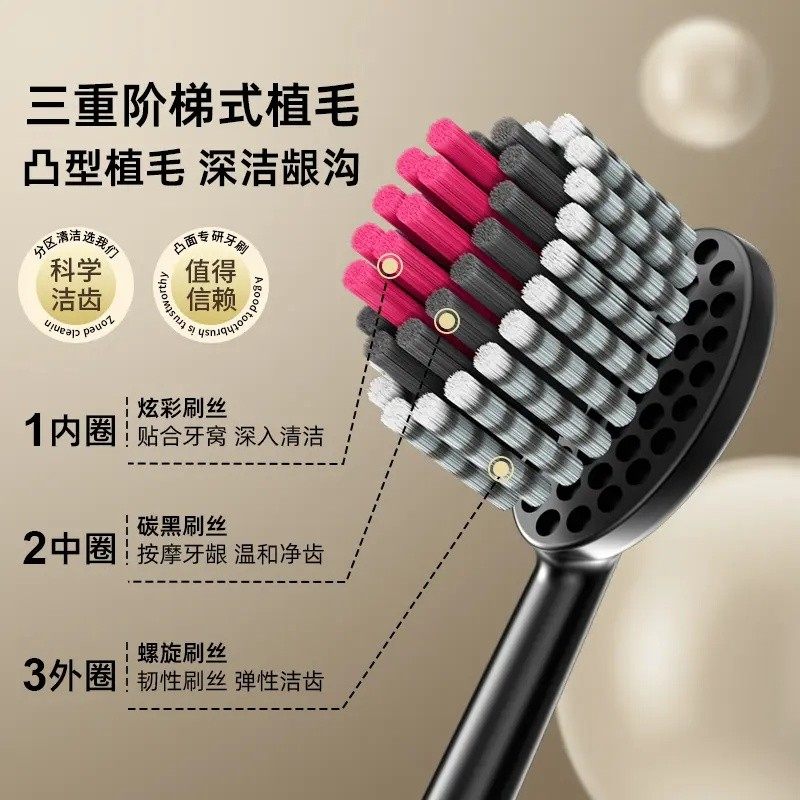 雅可洁凸面螺旋软毛牙刷成人家用高档无死角清洁护龈孕妇月子可用,淘宝优惠券,粉丝福利购,淘宝优惠卷