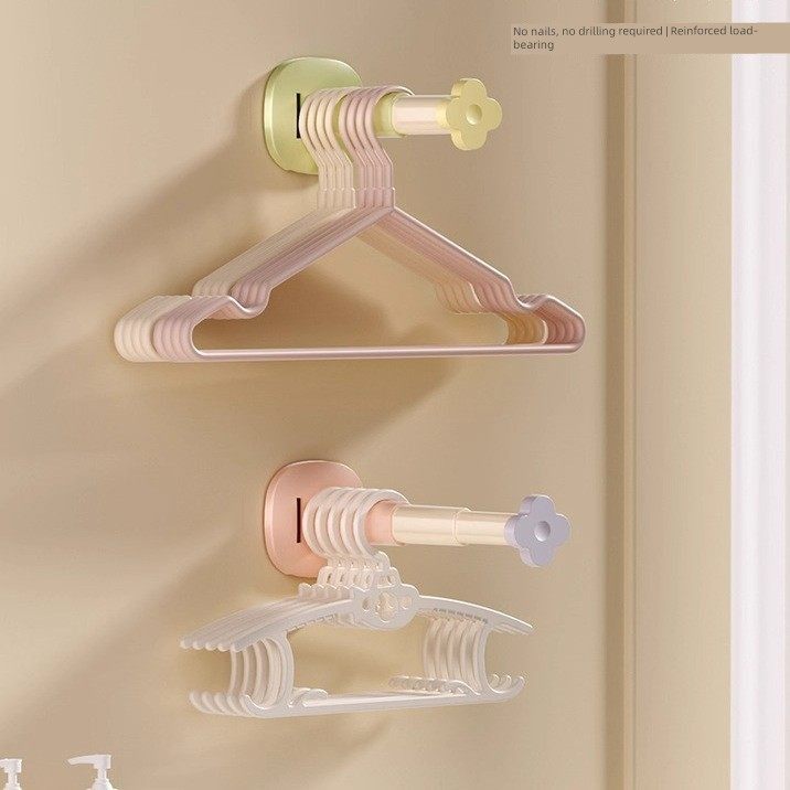 衣架收纳架可伸缩壁挂式免打孔收纳神器衣柜门后多功能可伸缩挂钩,淘宝优惠券,粉丝福利购,淘宝优惠卷