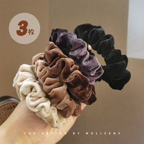 Autumn Winter Velvet Small Intestine Hair Ring Woman Temperament Pellet Hair Rope Zapping Head Leather Fascia No Injury Hair Mati Head Rope