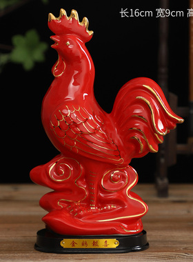 陶瓷红色十二生肖招财风水摆件
