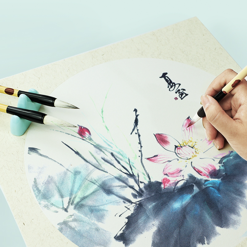 国画初学者套装12色24色中国画用品工具全套水墨画入门高级工笔画材料小学生儿童毛笔单支画魂矿物质颜料正品 - 图3
