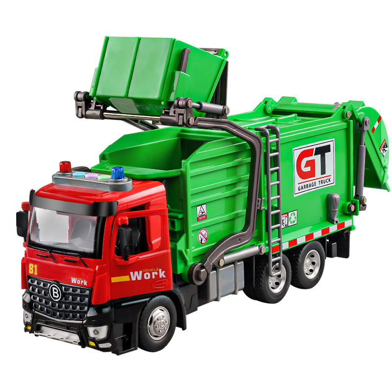 超大号垃圾车儿童玩具环卫车工程男孩垃圾分类挂桶自装自卸清运车
