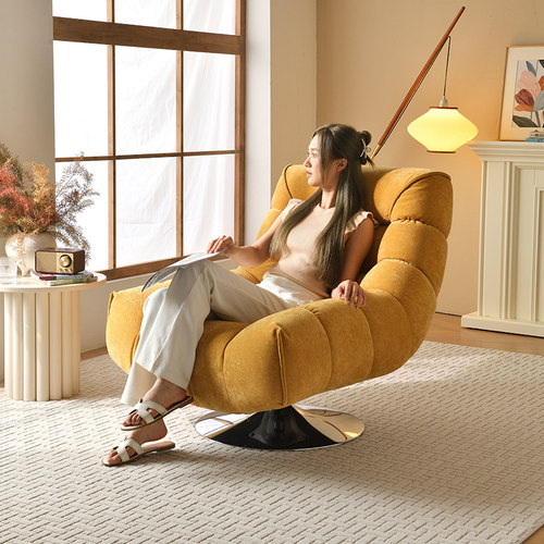 设计师单人沙发转椅简约现代家用客厅阳台休闲时尚网红慵懒沙发椅 - 图0