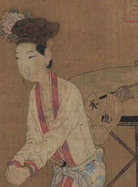 1:1南宋佚名 杂剧打花鼓图杂剧卖眼药图国画高清喷绘复制临摹范本