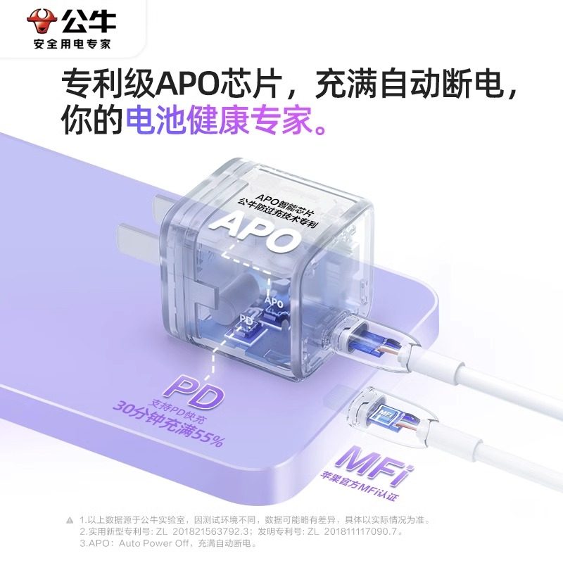 公牛适用iPhone15充电器苹果14/13pormax快充充电头20W手机ipad平板30WPD自动断电快充插头官方旗舰正品 - 图1